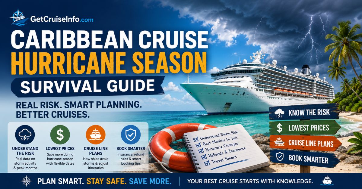 Caribbean cruise hurricane season survival guide featuring storm season cruising, cruise ship rerouting, and Caribbean travel planning