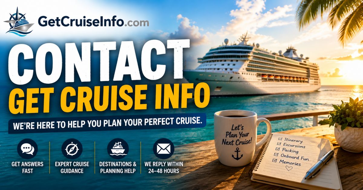 GetCruiseInfo.com contact and cruise planning support page featuring cruise travel guidance and destination assistance