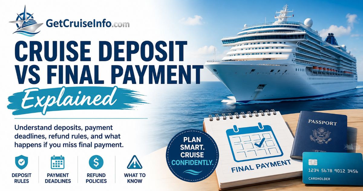 Cruise deposit versus final payment guide explaining when cruise payments are due