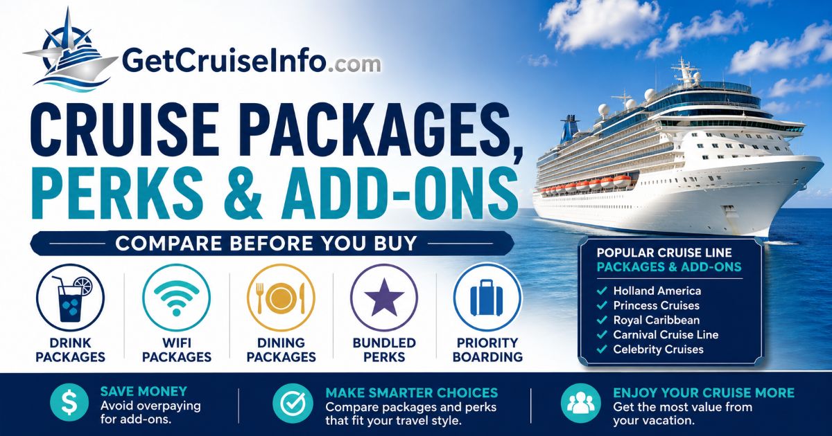 Cruise packages, drink packages, WiFi plans, dining packages, and cruise add-ons comparison guide