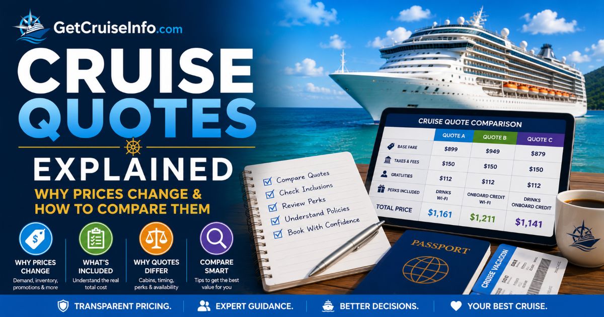 Cruise quotes explained featuring cruise pricing comparisons, booking quotes, and cruise pricing strategy