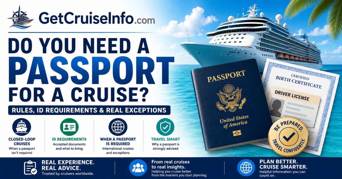 Cruise passport requirements guide explaining closed-loop cruise rules and accepted travel documents