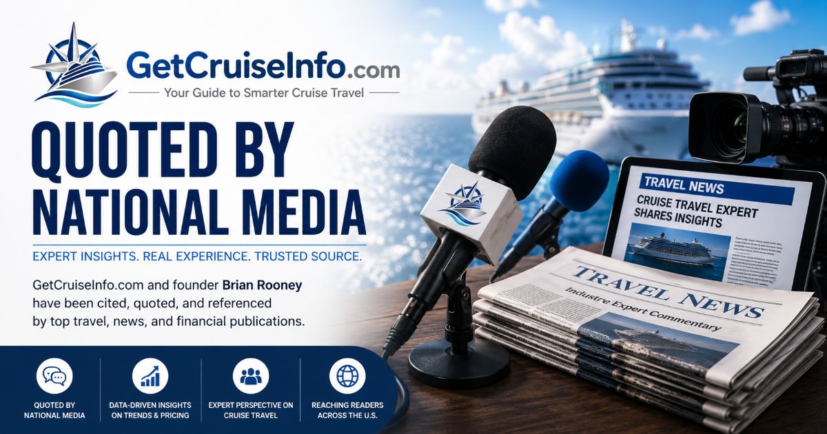 GetCruiseInfo.com quoted by Reuters, Southern Living, TravelPulse, Yahoo, FinanceBuzz, Senior Planet, MoneyLion, AOL, MSN, TravelAge West, BestMoney and XYZTravels