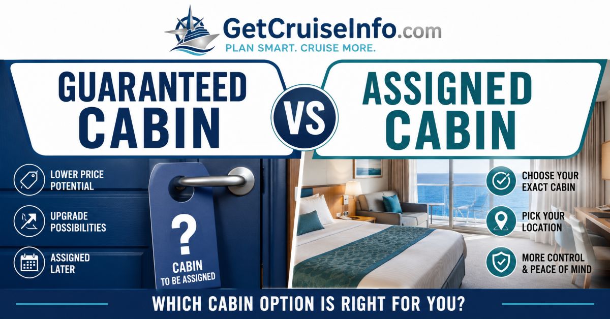 Guaranteed cabin versus assigned cabin comparison for cruise travelers
