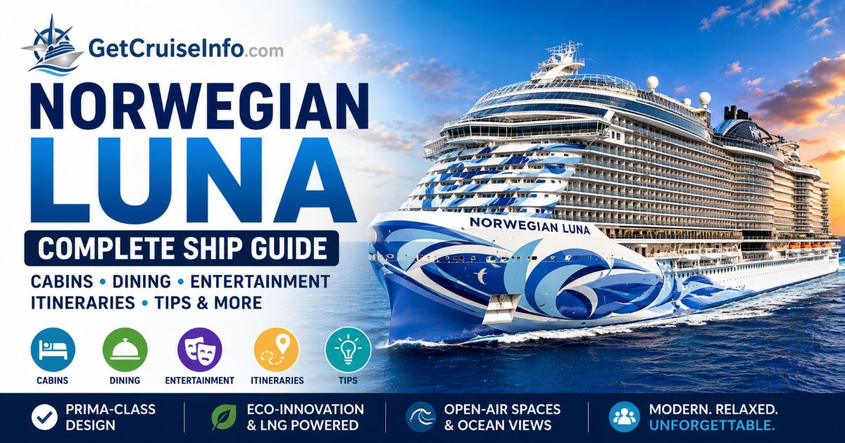 Norwegian Luna cruise ship featuring Prima-class design, dining, entertainment, ocean views, and modern NCL experiences