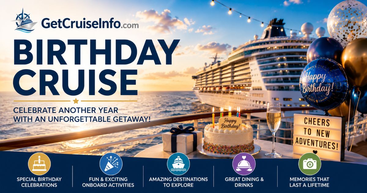 Birthday cruise guide featuring celebration cruises, birthday dinners, cruise parties, and birthday planning at sea