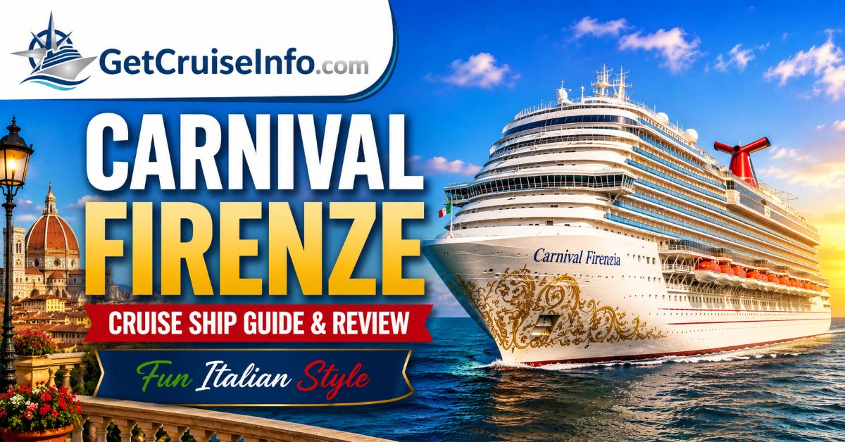 Carnival Firenze cruise ship guide featuring Fun Italian Style, cabins, dining, entertainment, and Carnival cruise planning tips