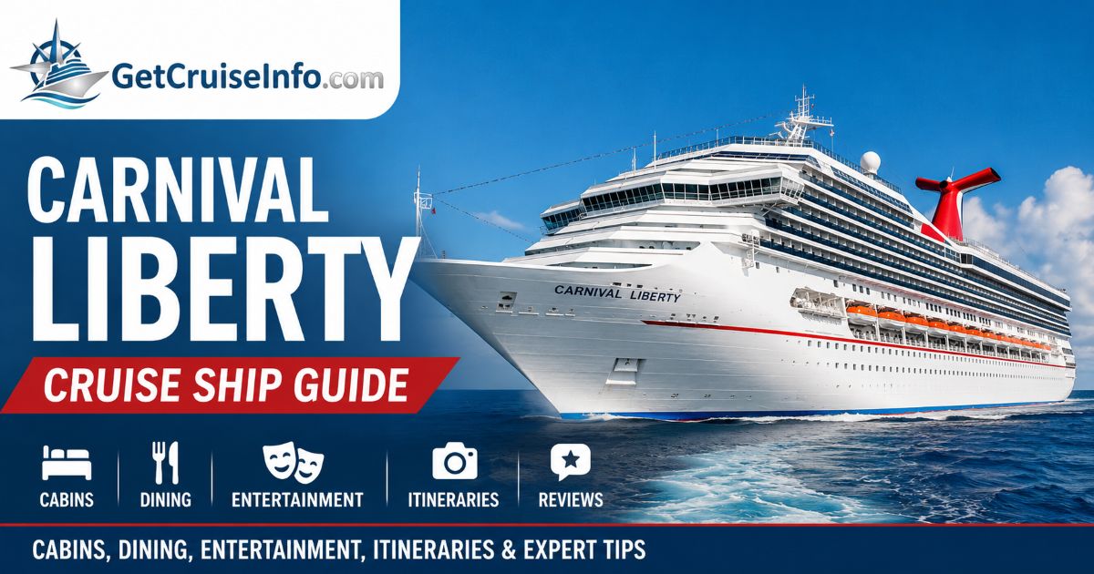Carnival Liberty cruise ship guide with ocean background