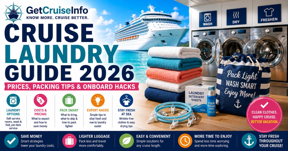 Cruise laundry guide featuring cruise ship laundry rooms, packing efficiency, travel clothing, onboard laundry services, and cruise packing strategies