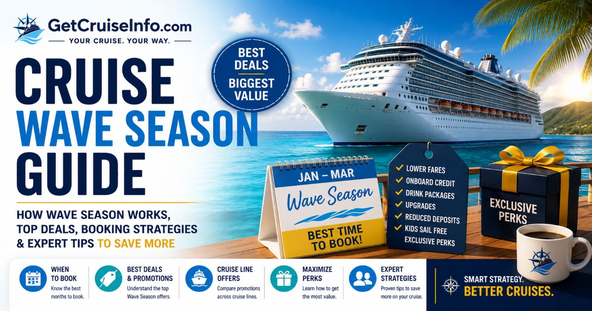 Cruise Wave Season guide featuring cruise promotions, onboard credit, cruise planning, bundled cruise deals, and booking strategy