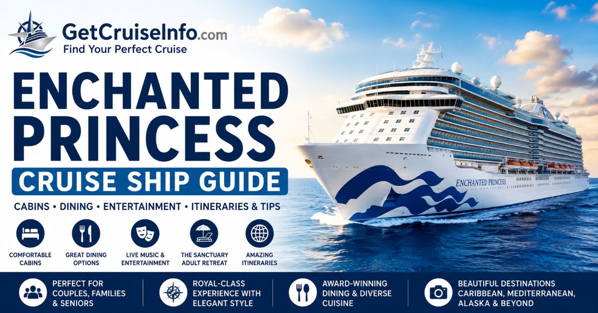 Enchanted Princess cruise ship guide with cabins, dining, entertainment, and cruise planning tips