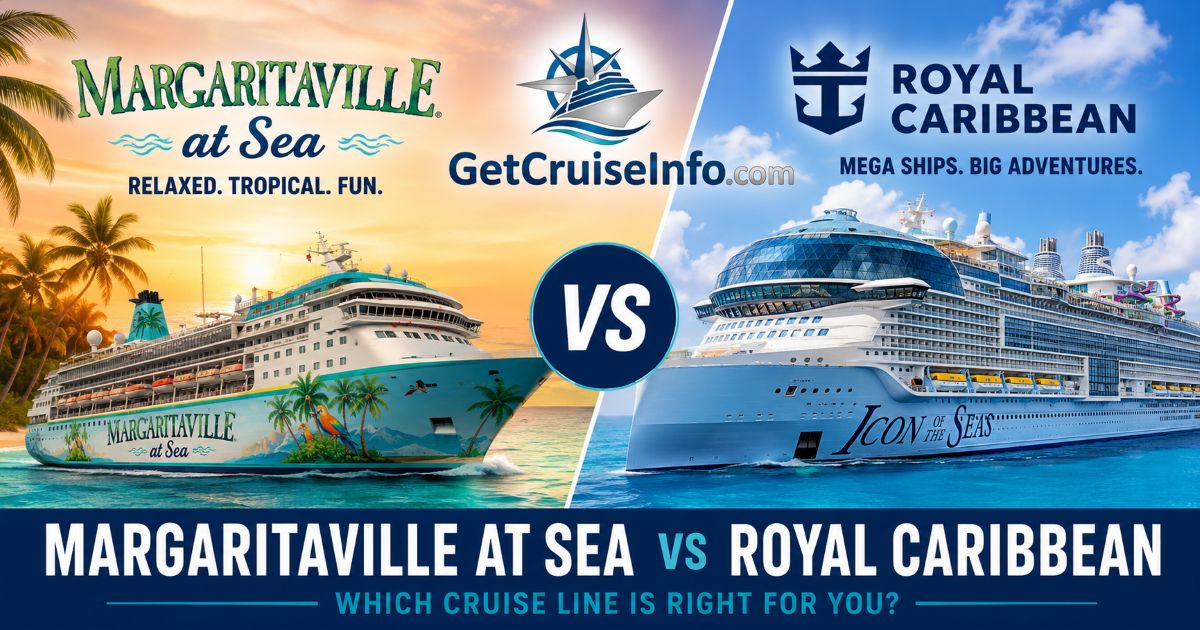 Margaritaville at Sea vs Royal Caribbean cruise comparison featuring tropical short cruises and mega-ship vacation experiences