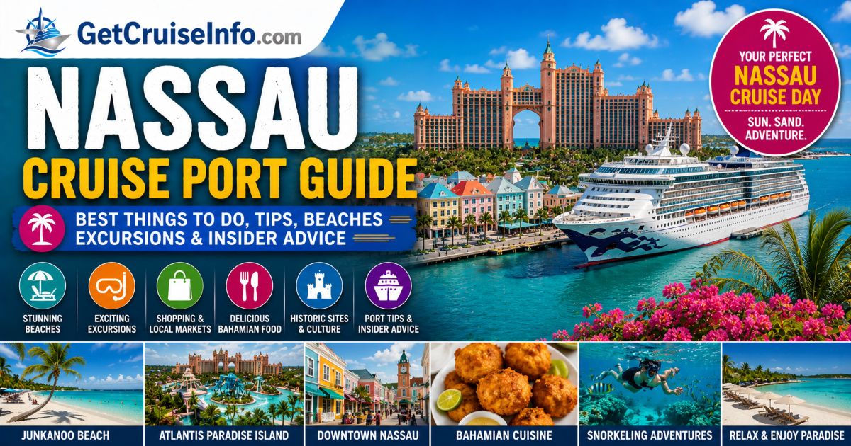 Nassau cruise port guide featuring beaches, Atlantis Resort, tropical scenery, and Nassau cruise planning advice