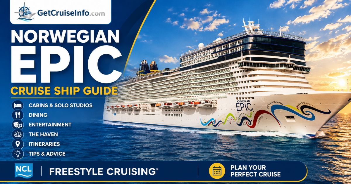 Norwegian Epic cruise ship featuring dining, entertainment, solo studios, The Haven, cabins, and NCL cruise experiences