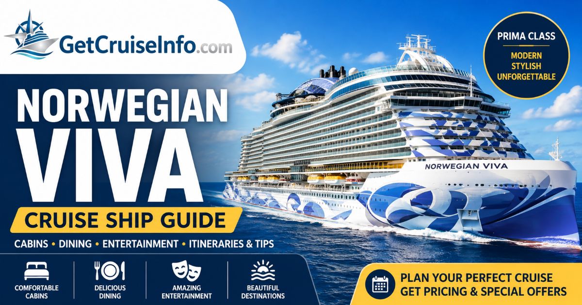 Norwegian Viva cruise ship featuring Prima-class design, dining, entertainment, The Haven, ocean views, and modern NCL cruise experiences