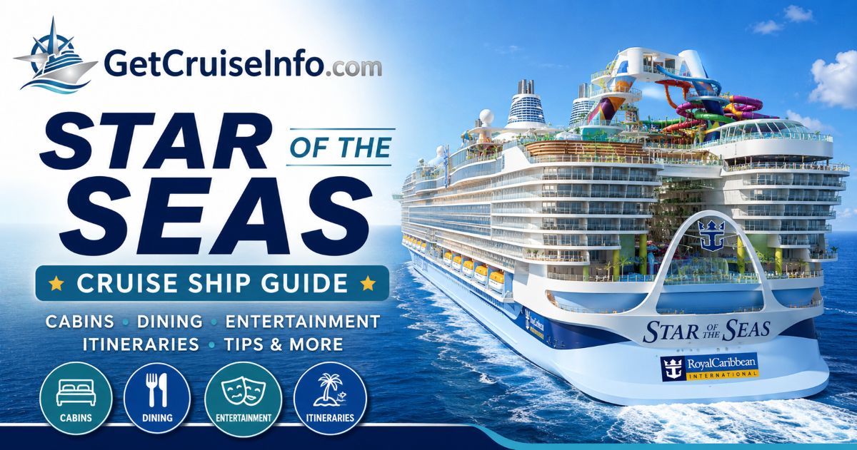 Star of the Seas cruise ship featuring Icon-class neighborhoods, dining, entertainment, water attractions, and Royal Caribbean experiences
